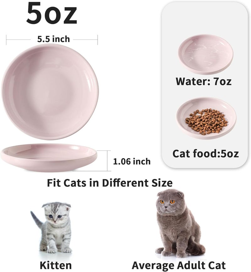 Howise 3 PCS Ceramic Cat Bowls, 5.5 in Pet Bowl Cat Dishes for Food and Water, Small Dog Dish(Purple) - Image 2